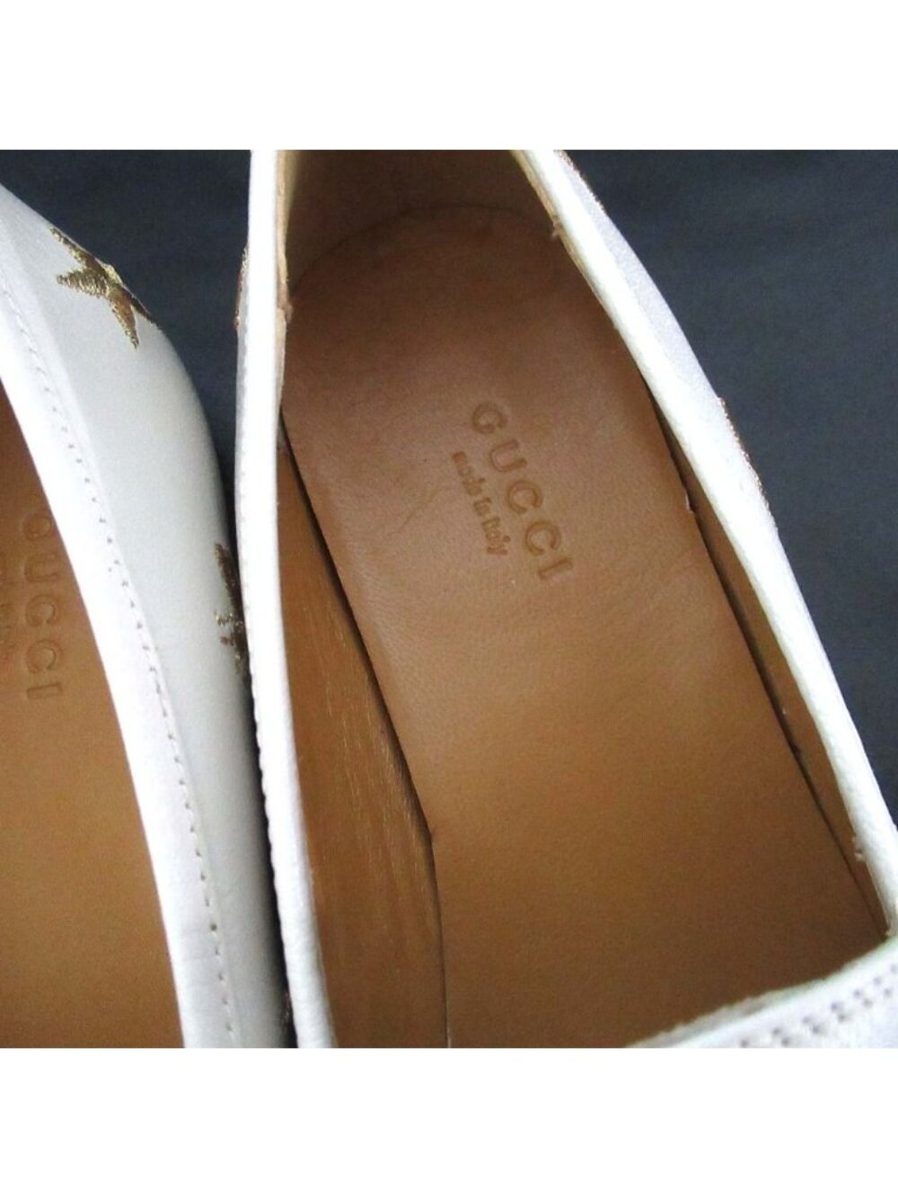 Gucci Jordan Embroidered Horsebit Slip on Loafers 38 Ivory - Picture 6 of 12